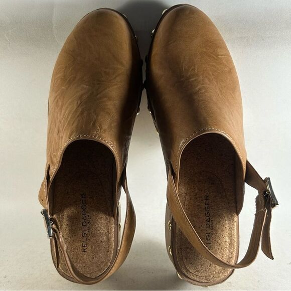 Kelsi Dagger Warehouse Women’s Slingback Leather Clogs Tan Size 7 - Picture 5 of 8
